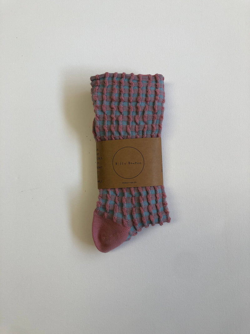 GINGHAM WAFFLE SOCKS - neutral Billy Bamboo