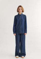 Bine LS Shirt | Mid Blue | Basic Apparel Shirt Basic Apparel