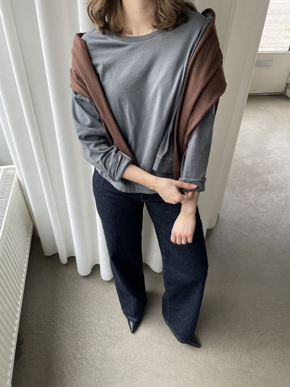 Boni LS T-Shirt | Fondue Fudge | Basic Apparel Long Sleeve T-Shirt Basic Apparel