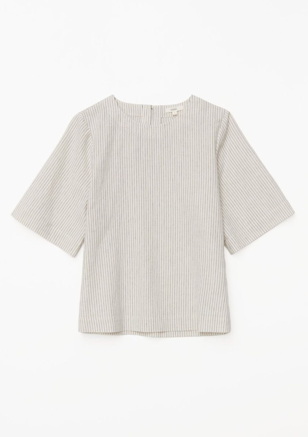 Button Back Round Neck Shirt | 42877 | Yerse Shirt Yerse