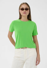 Columbine Crew-Neck T-Shirt | Vibrant Green | Soaked