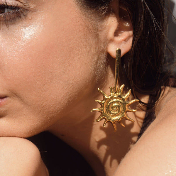 Gold Solar Studs A Weathered Penny Jewellery