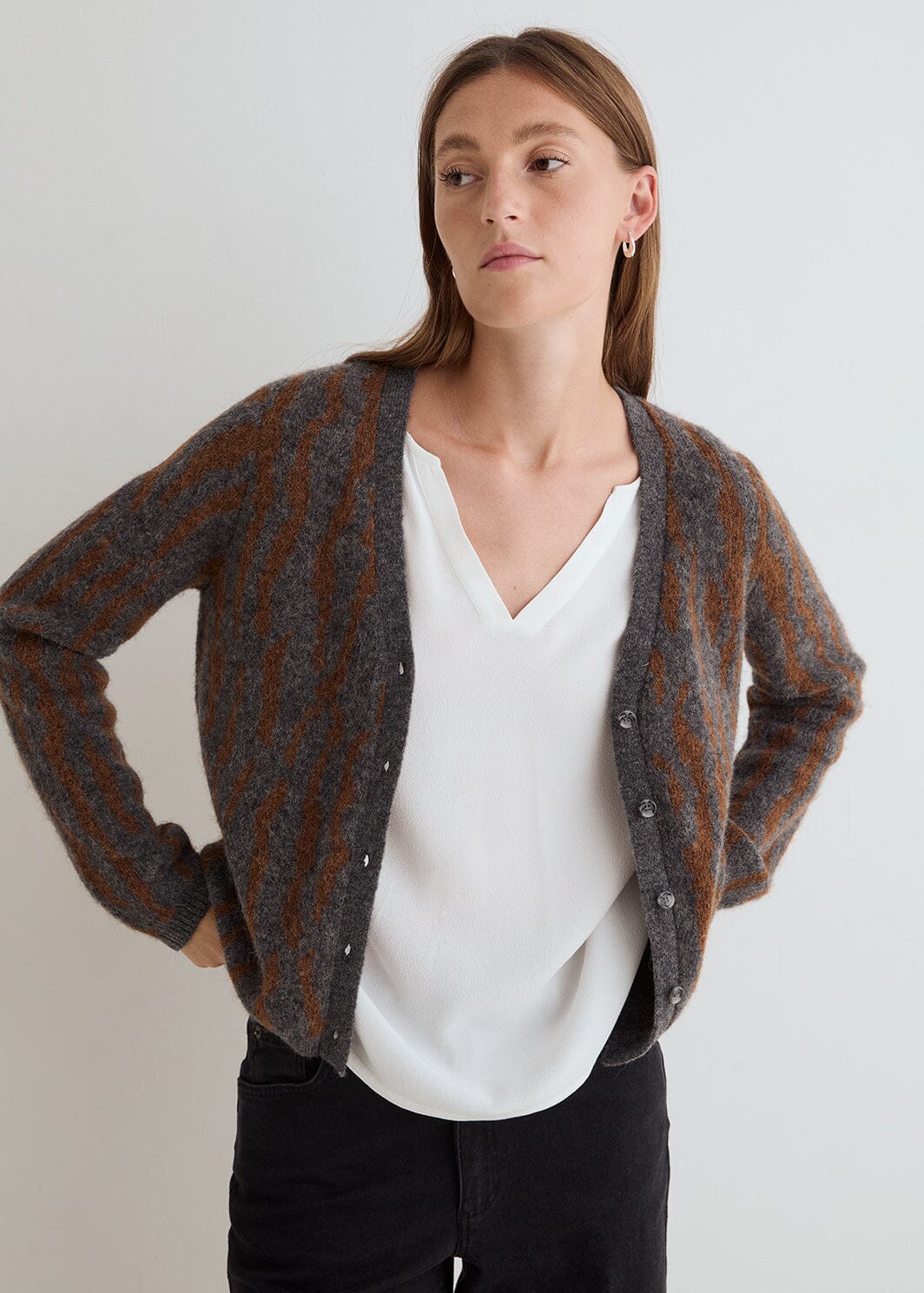 Cardigan Jacquard Animal | 45565 | Yerse Cardigan Yerse