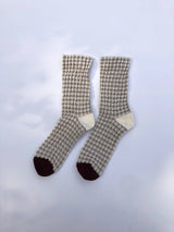 GINGHAM WAFFLE SOCKS - neutral Billy Bamboo