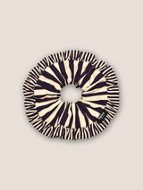 Swirl Scrunchie – Aubergine and Cream Stripe
