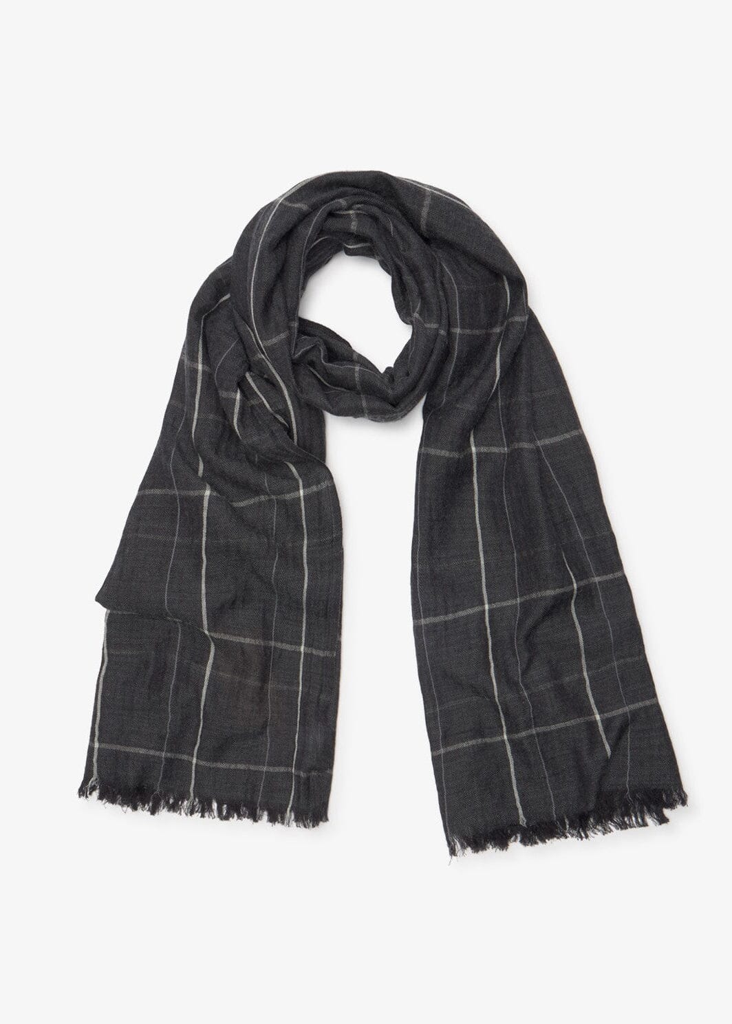 Checked Cotton Wool Blend Scarf | Yerse Scarf Yerse