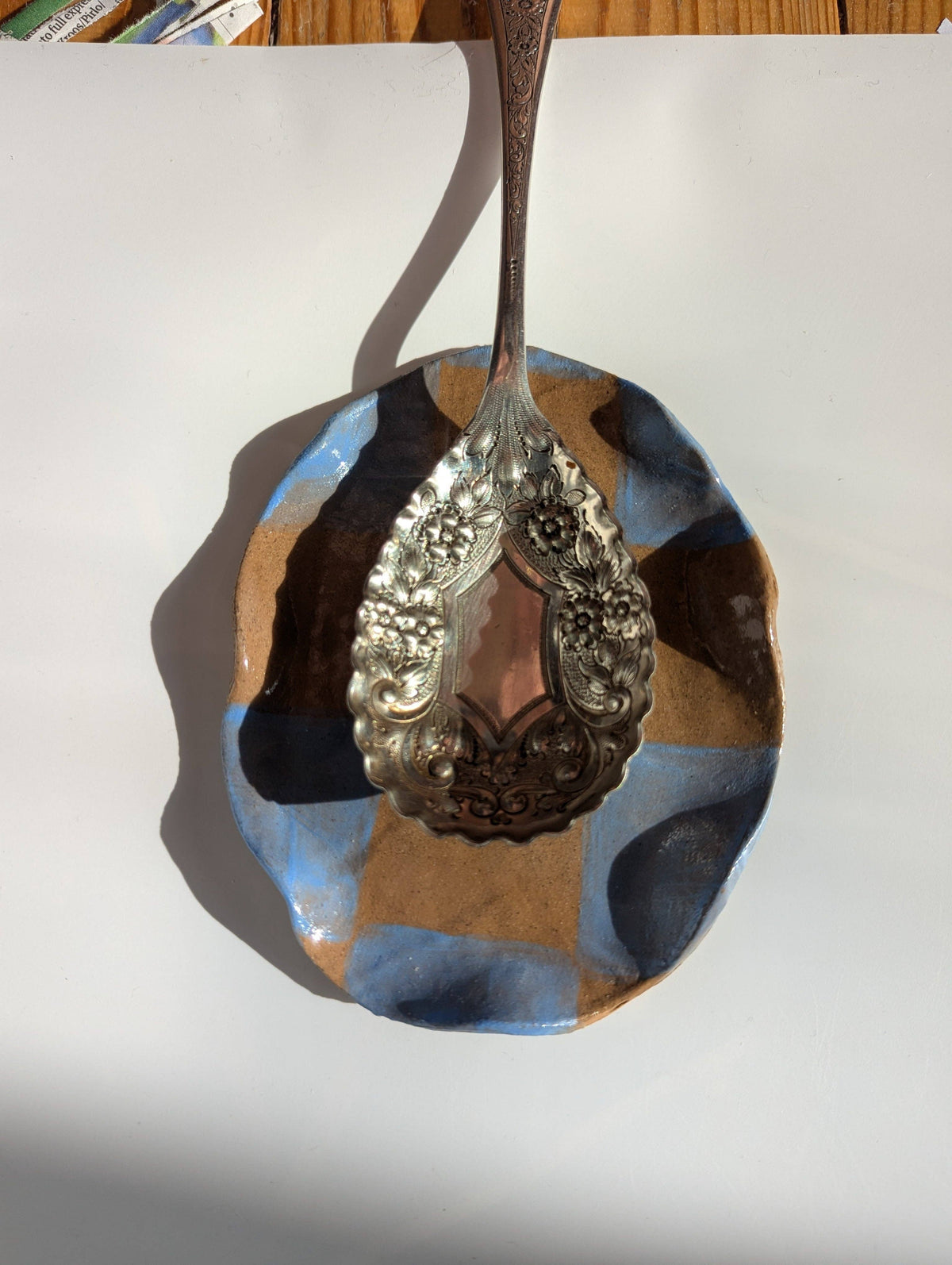 Checked Wavy Spoon Rest Rosie Gore