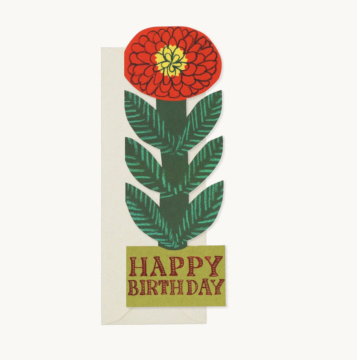 Cheery Red Flower, Happy Birthday Card Hadley