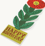 Cheery Red Flower, Happy Birthday Card Hadley