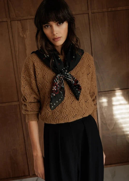 Cross Stitch Embroidered Scarf | Indi & Cold Scarf Indi & Cold