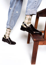 Tartan Sheer Socks - Sage Green PAPERSELF