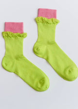 Women’s Colorblock Cotton Crew Socks – Lightweight Summer Happy Knits