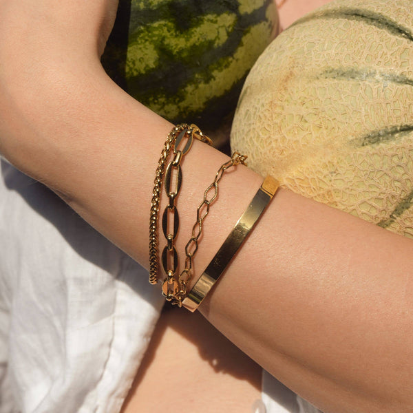 Gold Cuff Bracelet A Weathered Penny Jewellery