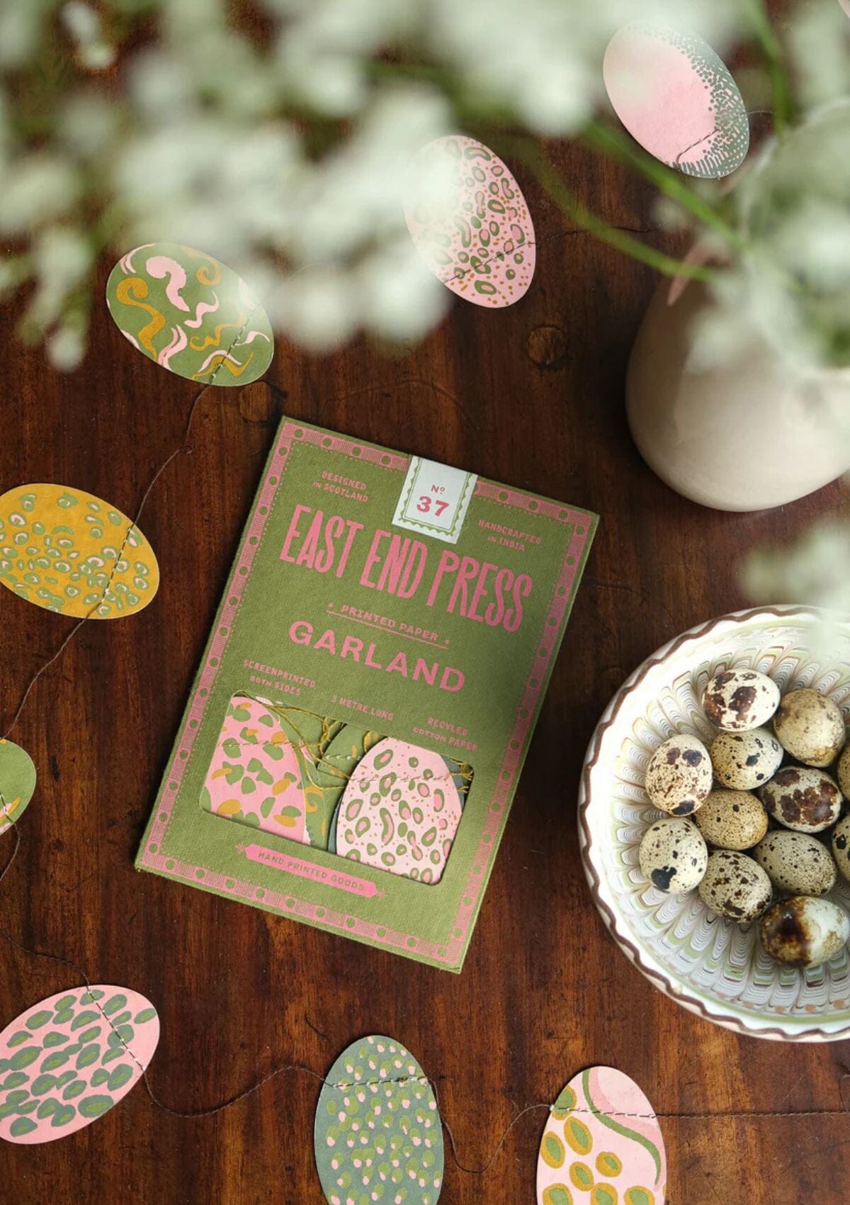 Easter egg Spring Sewn Garland | East End Press Spring Decorations East End Press
