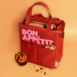 Helio Ferretti Bon Appetit Lunch Bag Burgundy Red Lunch Bag Oli Olsen