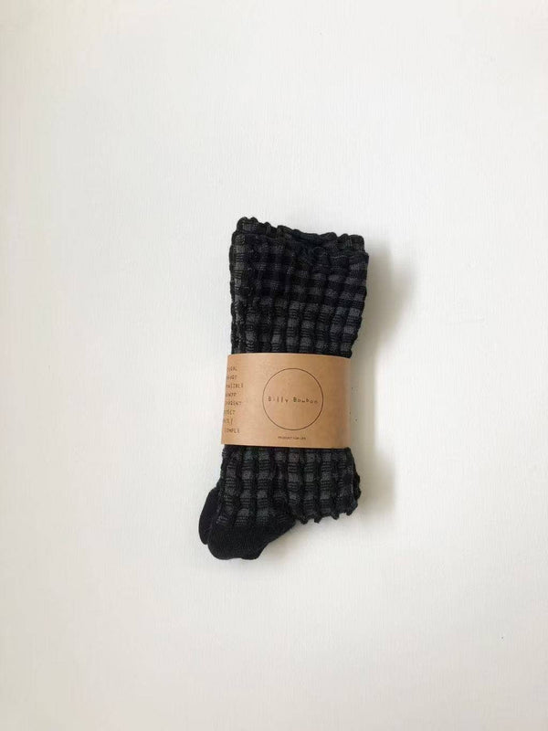 GINGHAM WAFFLE SOCKS - neutral Billy Bamboo