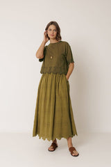 Embroidered Border T-Shirt | Indi & Cold T-Shirt Indi & Cold