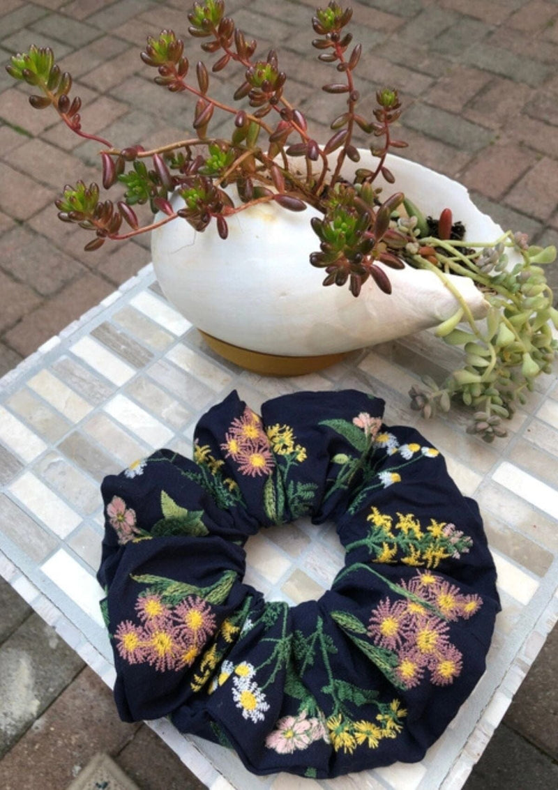 Embroidered Cotton Scrunchies | Billy Bamboo Scrunchie Billy Bamboo