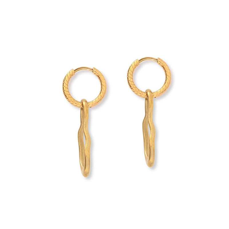 Yuna Drop Hoops A Weathered Penny Jewellery
