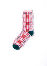 Tartan Sheer Socks - Pink and Peach PAPERSELF
