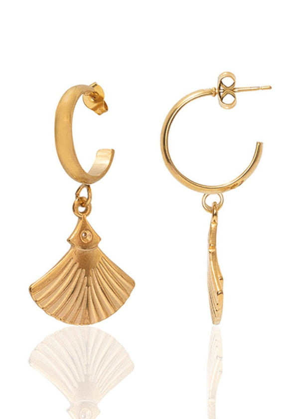 Ginkgo Drop Hoops A Weathered Penny Jewellery