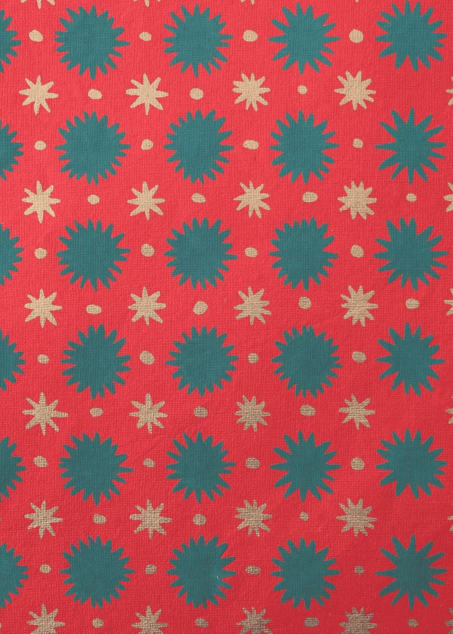 Festive Gift Wrap: Ruby Stars East End Press
