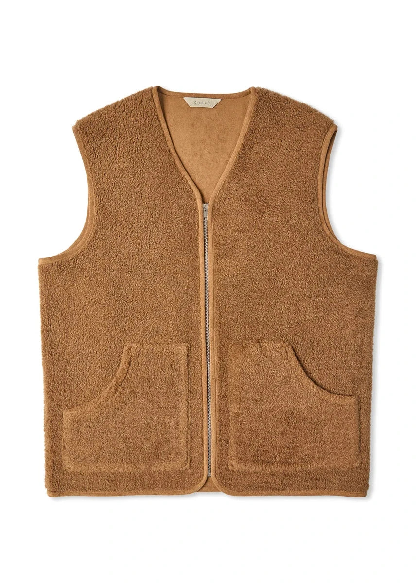 Gareth Gilet | Tobacco | Chalk Gilet Chalk