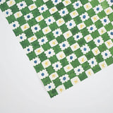 Green Chequerboard Gift Wrap Hadley