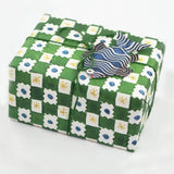 Green Chequerboard Gift Wrap Hadley
