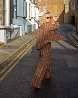 Jasmine Stripe Trouser | Tobacco | Chalk Trousers Chalk