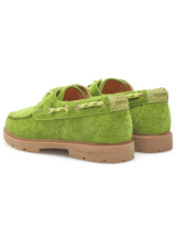 Johanne Boat Shoe | Bambus Green | Woden Trainers wide