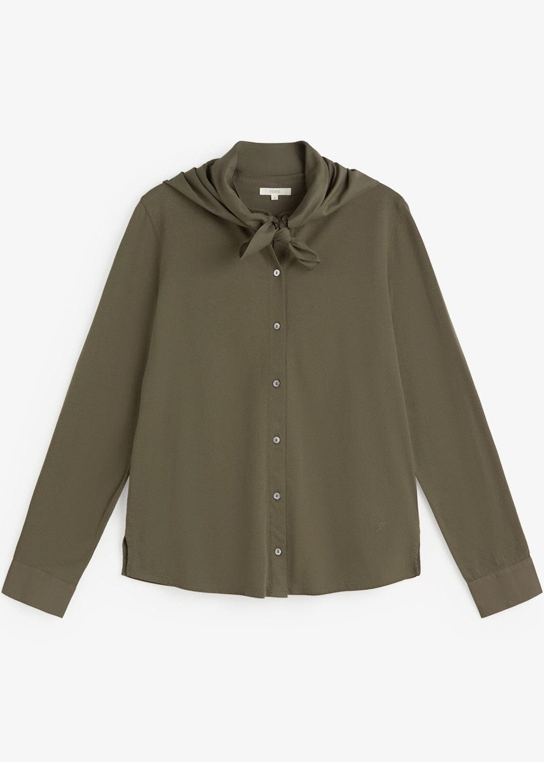 Khaki Shirt with Triangle Scarf | 45161 | Yerse Shirt Yerse