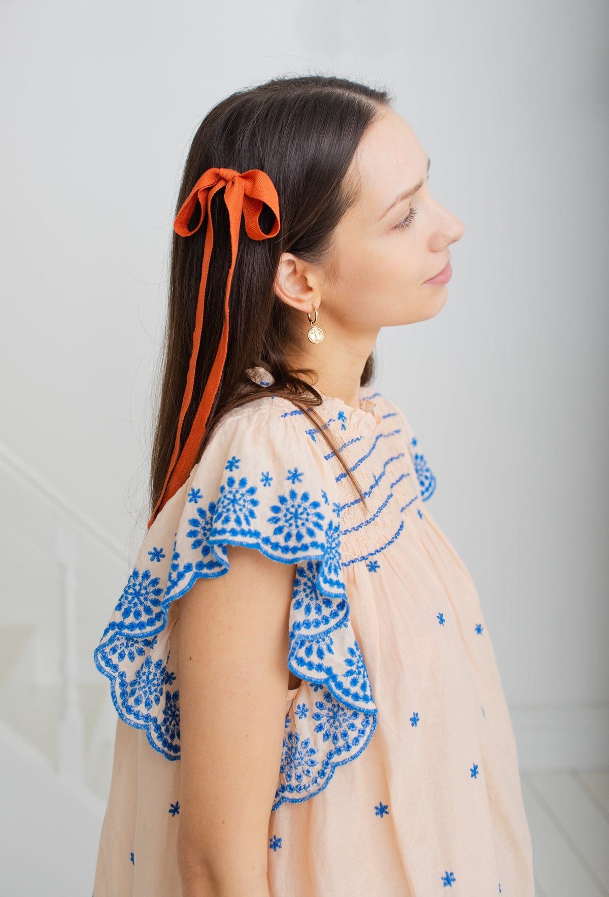 Marcel Frill Sleeve Border Embroidered Top | BONTE Blouse Bonte