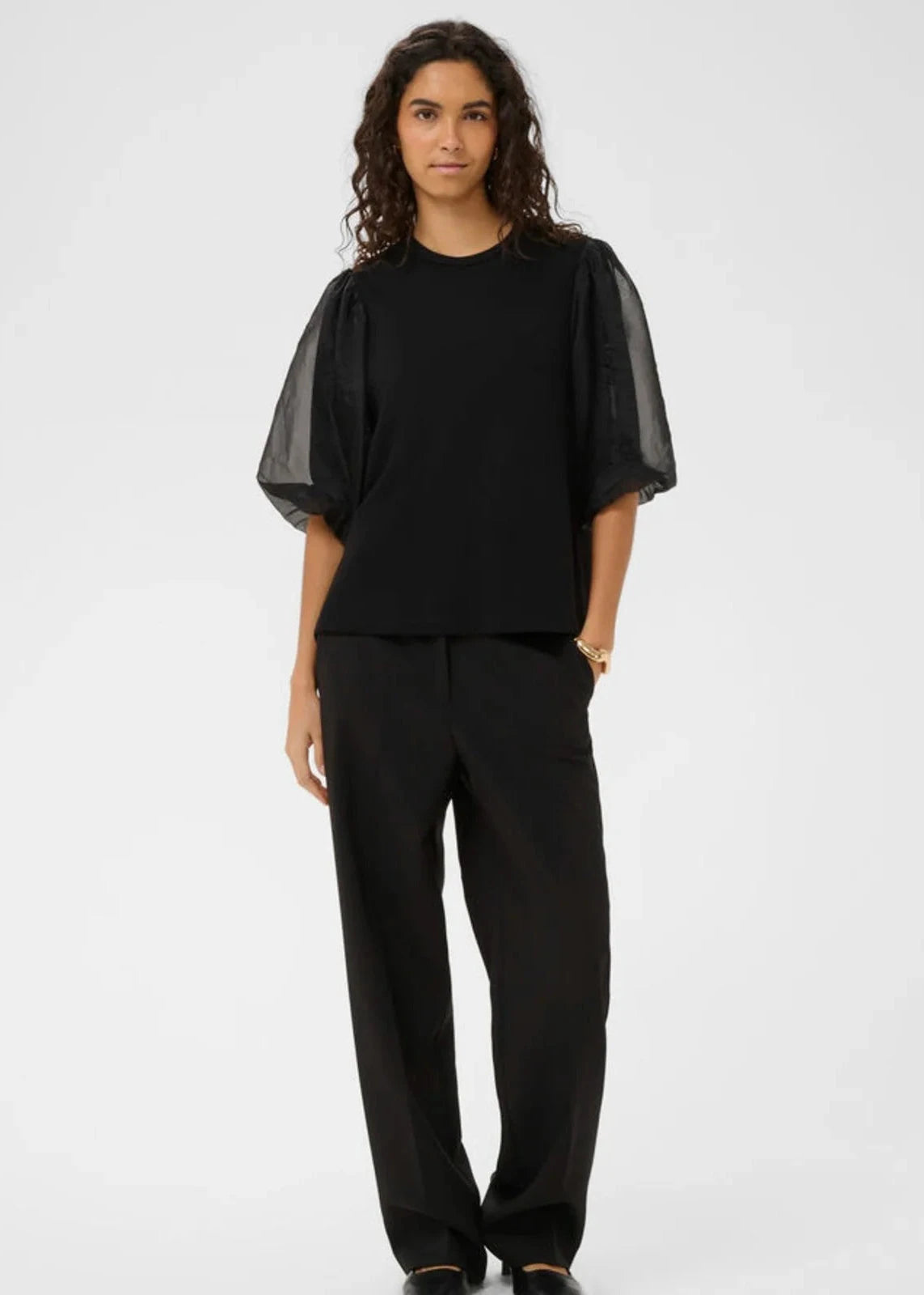 Marigold Puff Tee | Black | Soaked Top Soaked in Luxury