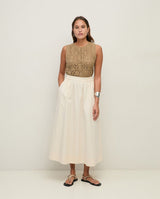 Midi Poplin Cotton Skirt | 44837 | Yerse Skirt Yerse