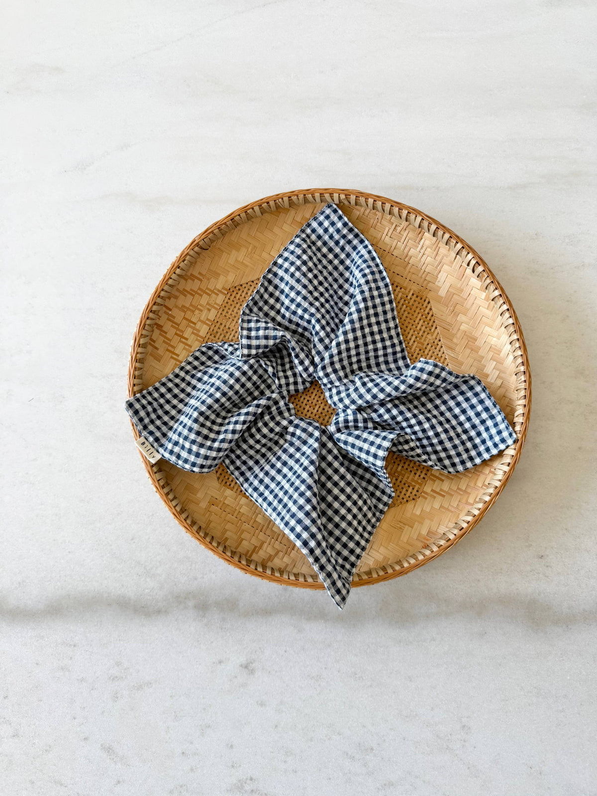 MINI GINGHAM DIAMOND SCRUNCHIES - neutral Billy Bamboo