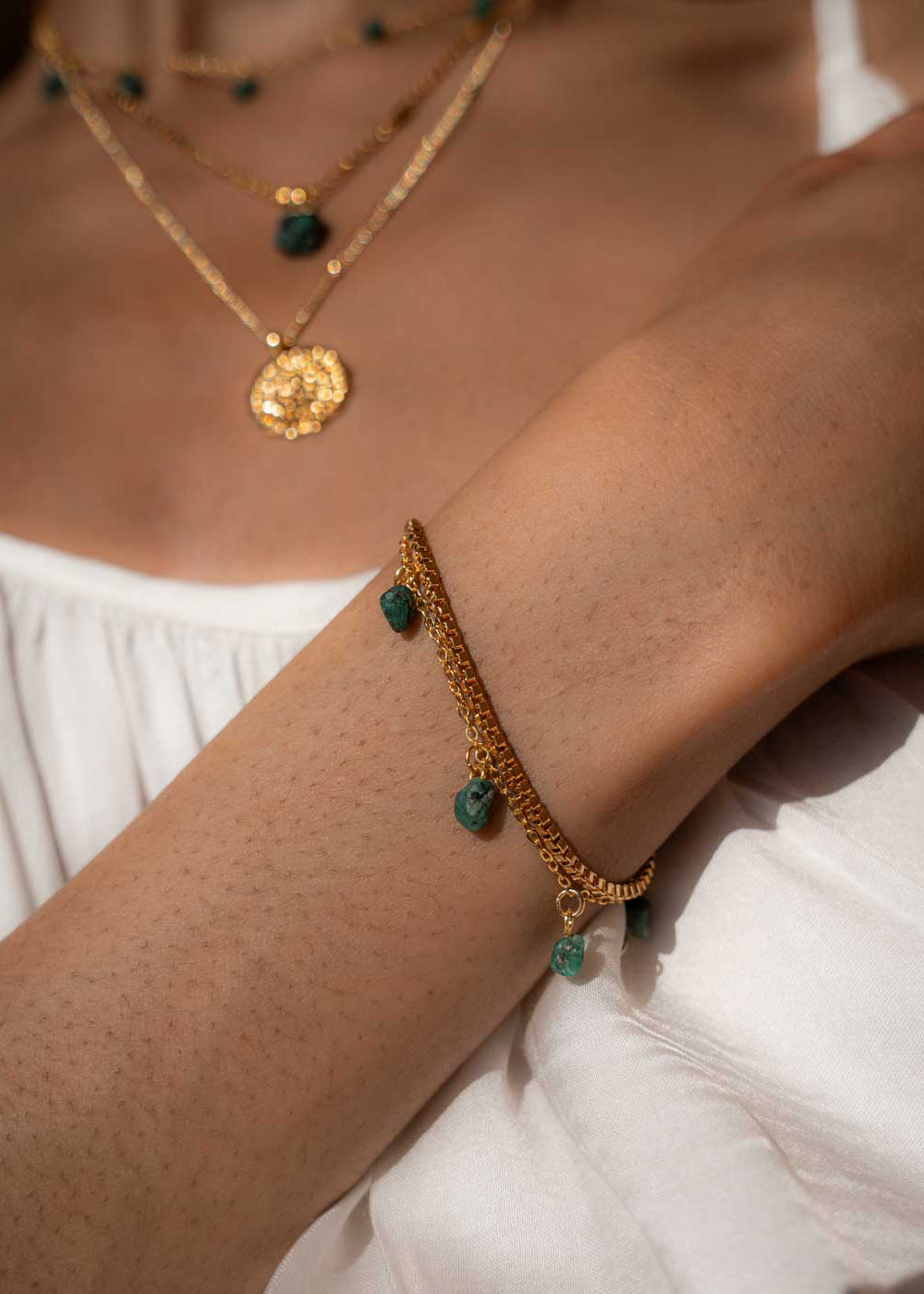 MOHICA EMERALD CHARM BRACELET Formation Co. Jewellery