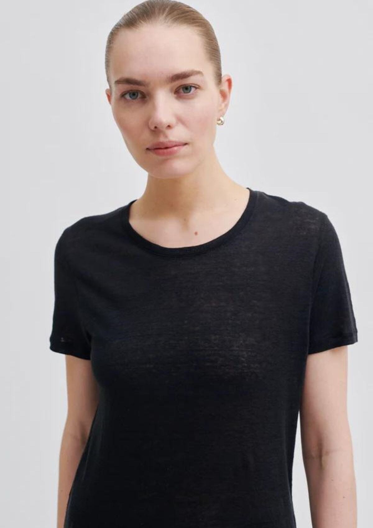 Peony O-Neck Linen Tee | Second Female T-Shirt Second Female