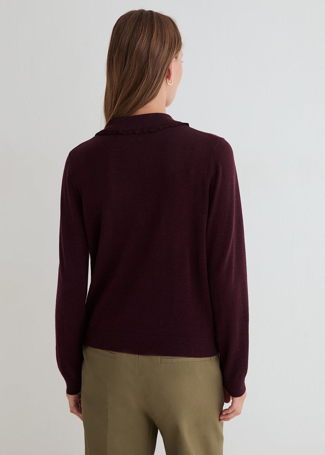 Plum Wool Blend Polo Knit | 45525 | Yerse Jumper Yerse