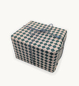 Quarry Tile Checkerboard Gift Wrap, Model Makers Paper. Blush Pink/Very Dark Green Hadley