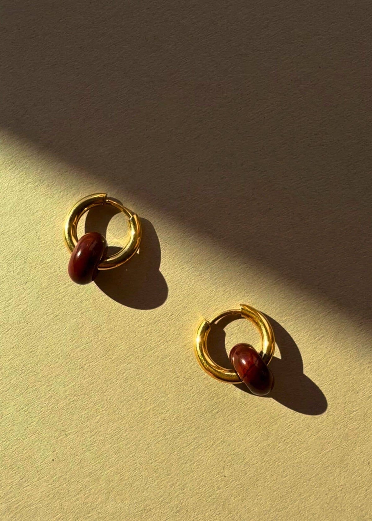 Red Jasper Hoops A Weathered Penny Jewellery