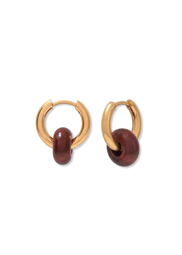 Red Jasper Hoops A Weathered Penny Jewellery