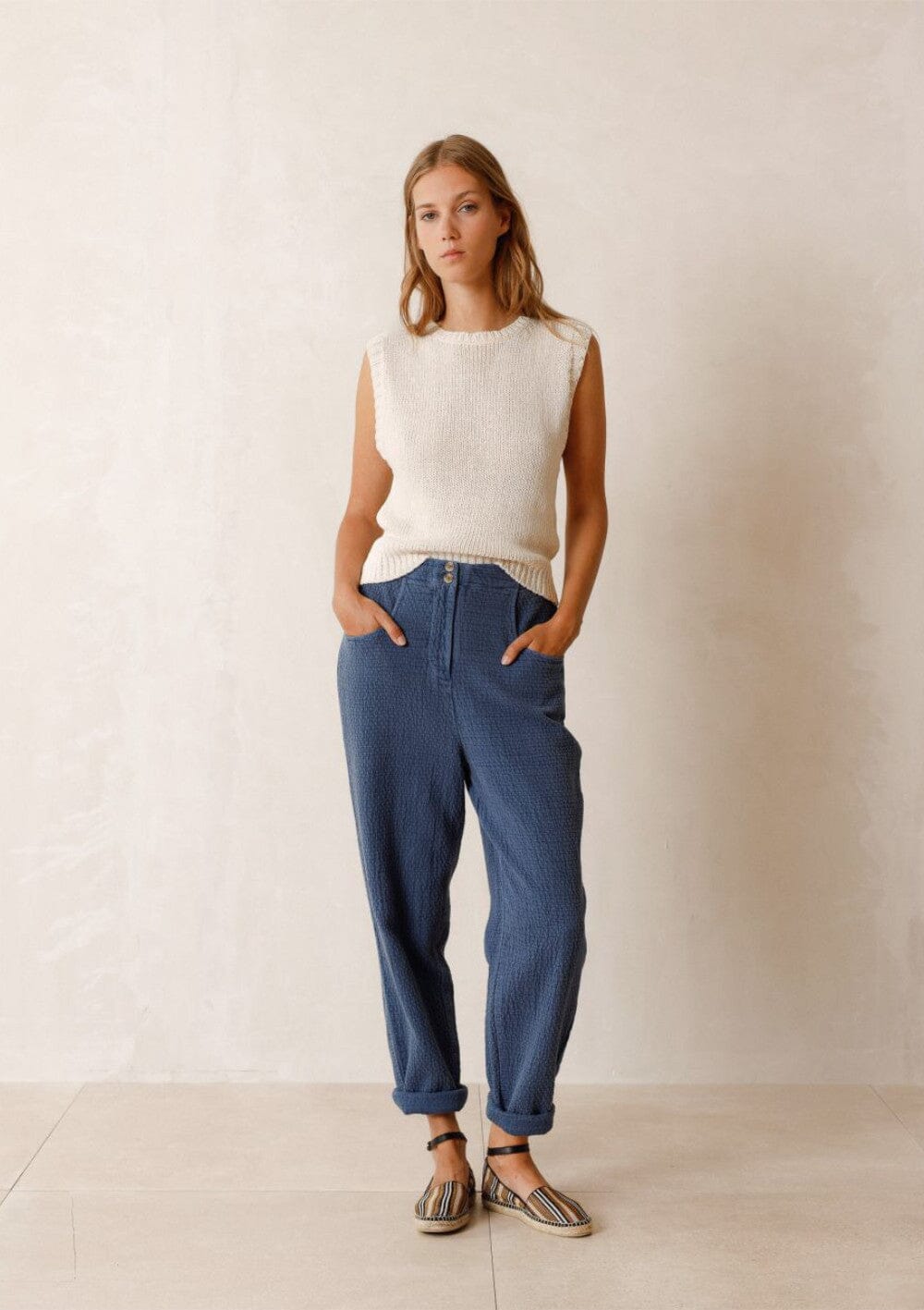 Relaxed Textured Trouser | Indi & Cold Trousers Indi & Cold