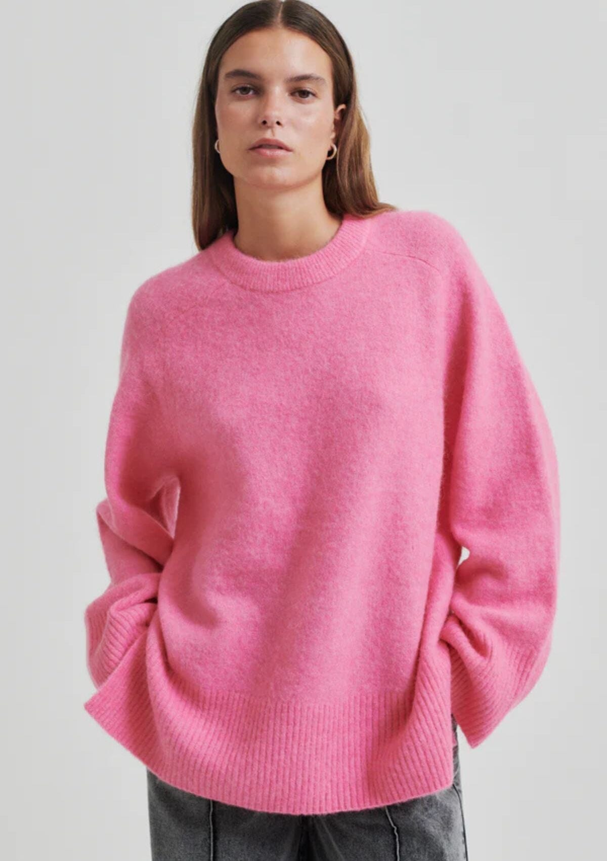Roy Knit Raglan O-Neck | Pink Cosmos | Second Female Jumper Second Female