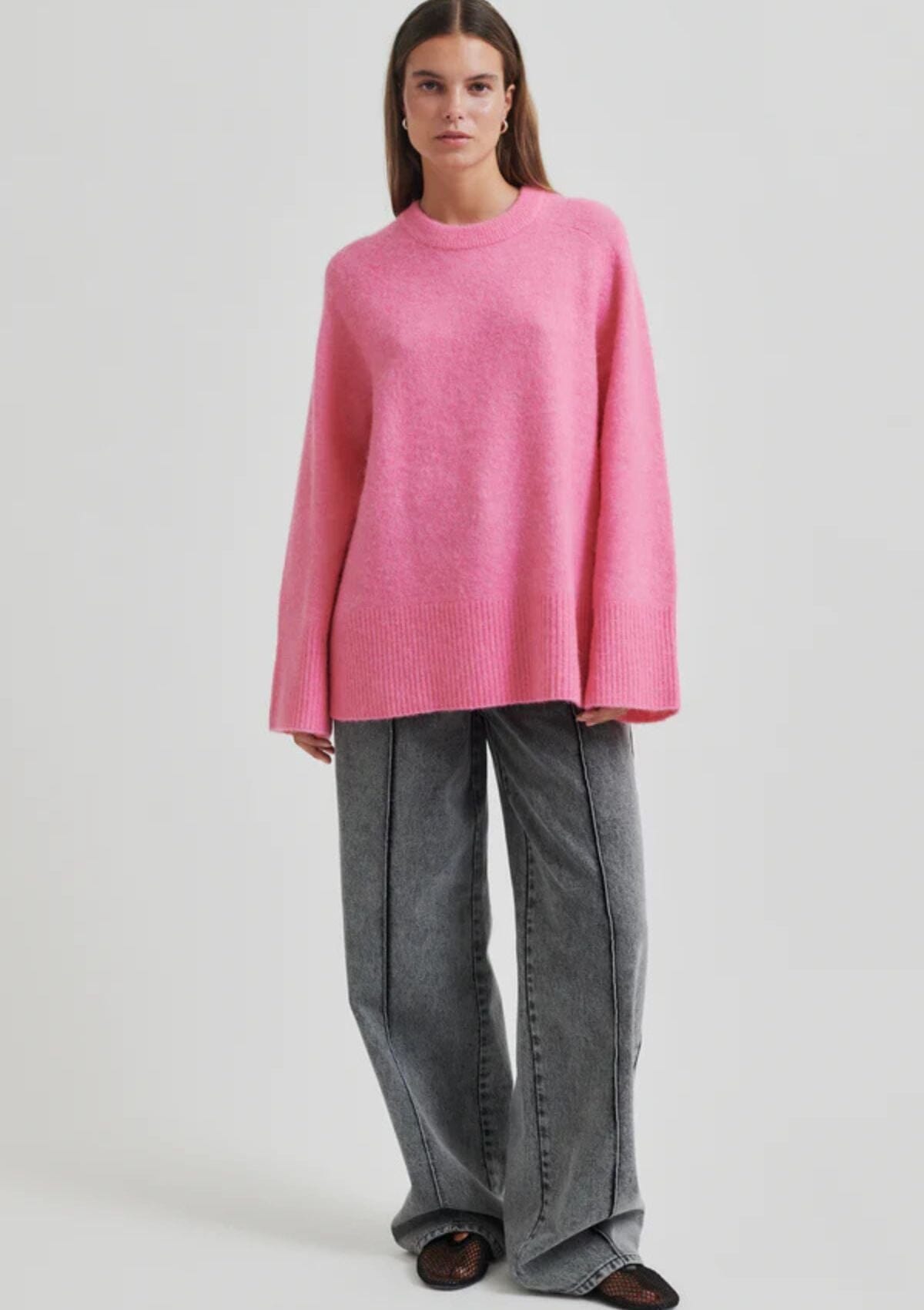 Roy Knit Raglan O-Neck | Pink Cosmos | Second Female Jumper Second Female