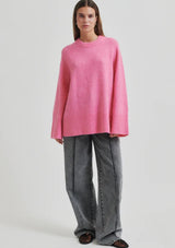 Roy Knit Raglan O-Neck | Pink Cosmos | Second Female Jumper Second Female