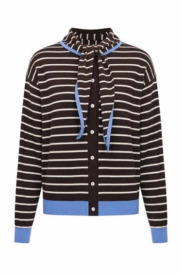 Set Cardigan-Echarpe Kastro | Marron | FRNCH Cardigan FRNCH