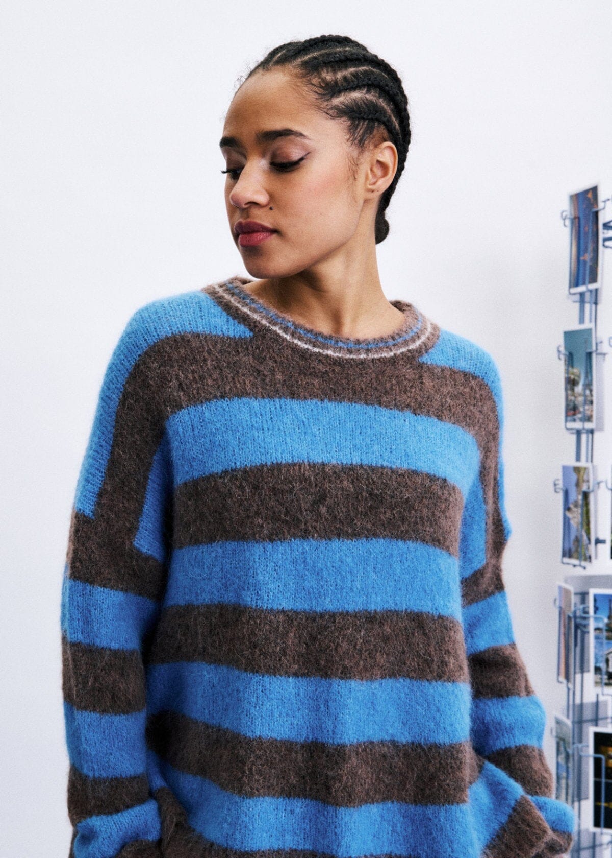 Set De Pull-Echarpe | Chunky Stripe Knit & Triangle Scarf | FRNCH Jumper FRNCH