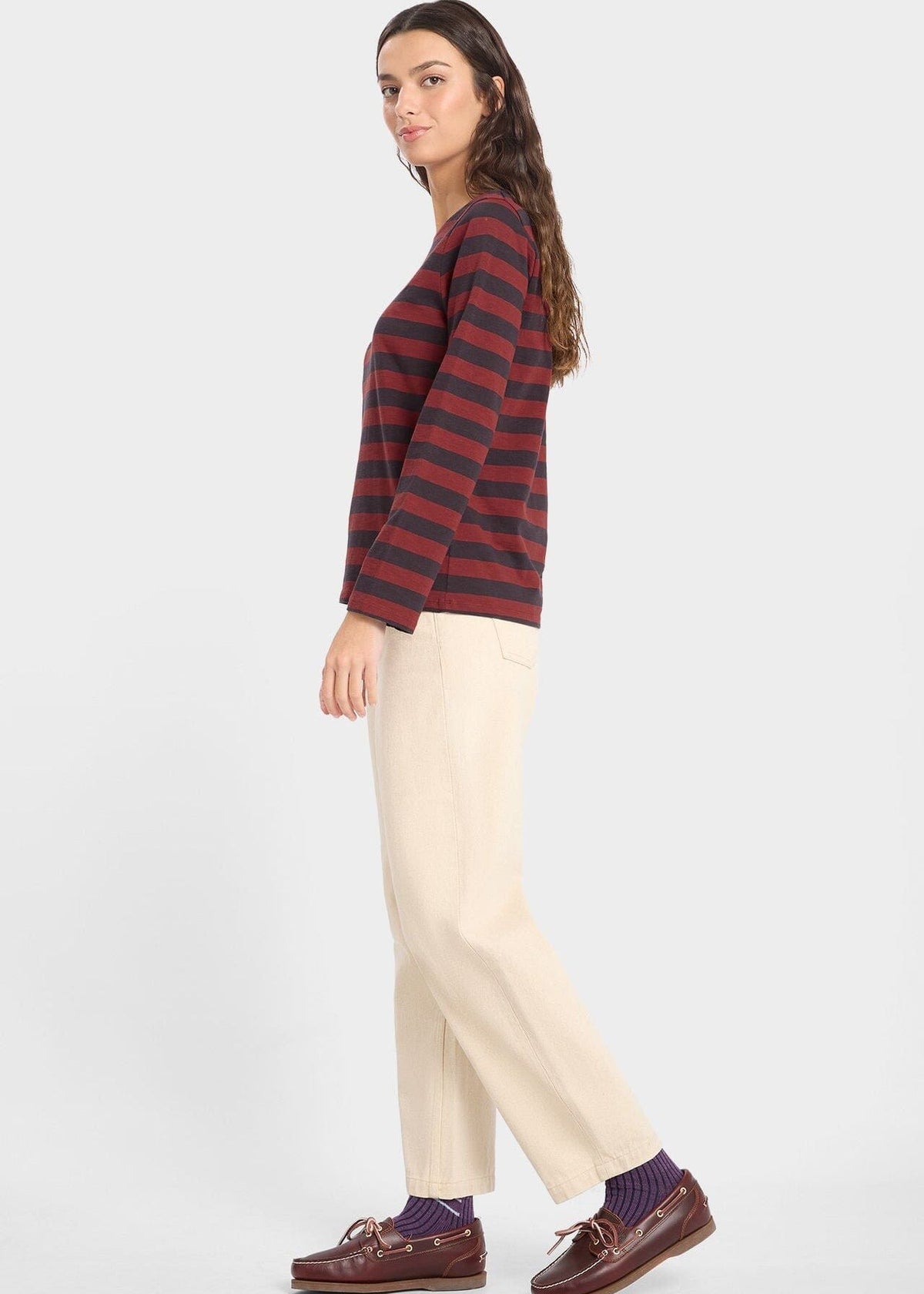 Striped Dot Long Sleeve Cotton T-Shirt | Loreak Mendian Long Sleeve T-Shirt Loreak Mendian