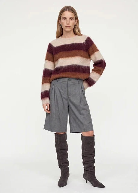 Suvi Stripe Knit | Russet Brown Jumper MOS MOSH
